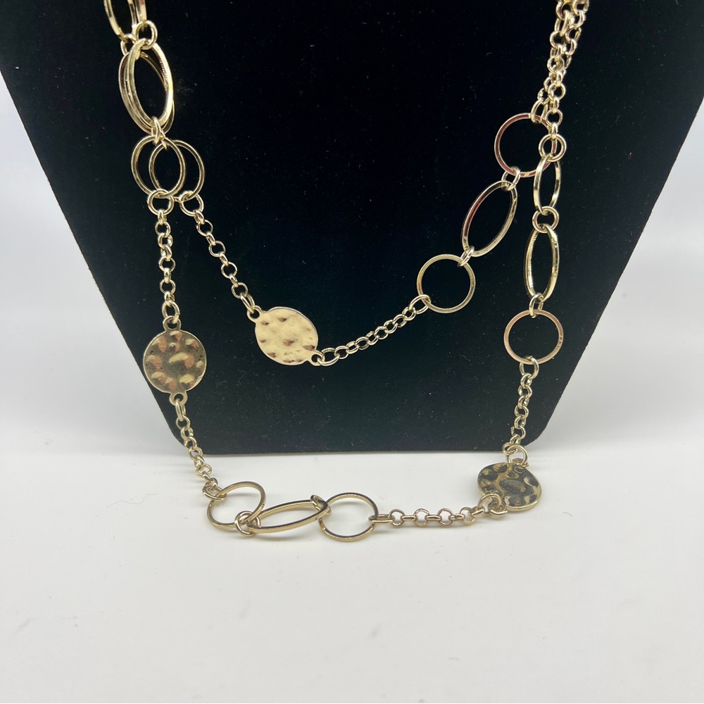 Gold tone layered necklace